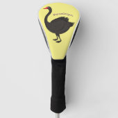 Zwarte-swaanillustratie cartoon golfheadcover (Voorkant)