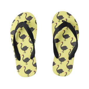 Zwarte-swaanillustratie cartoon kinder teenslippers