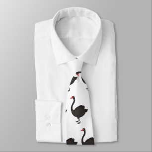 Zwarte-swaanillustratie cartoon stropdas