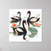 Zwarte swans canvas afdruk (Voorkant)