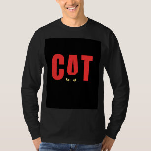 Zwarte T-shirt met kat ontwerp 