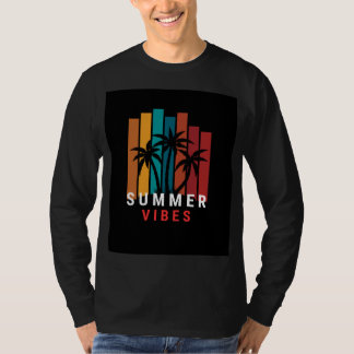 Zwarte T-shirt Met Volledige Mouwen En Zomerstemmi