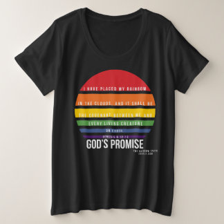 Zwarte T-Shirt plus regenboogcirkel voor vrouwen
