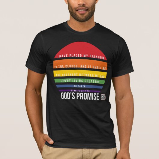 Zwarte T-Shirt-regenboogstraal van mannen T-shirt (Voorkant)