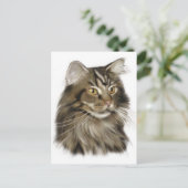 Zwarte tablet Maine Coon Cat Briefkaart (Staand voorkant)