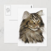 Zwarte tablet Maine Coon Cat Briefkaart (Voorkant / Achterkant)