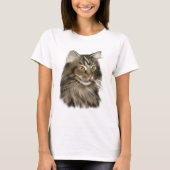 Zwarte tablet Maine Coon Cat T-shirt (Voorkant)