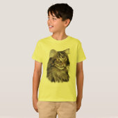 Zwarte tablet Maine Coon Cat T-shirt (Voorkant volledig)