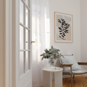 Zwarte tak eenvoudige Scandi print op waterverf