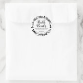 Zwarte takken op witte fizzy badbom ronde sticker (Tas)