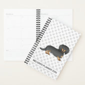 Zwarte & Tan Long Hair Dachshund Cartoon Dog & Tex Planner (Display)