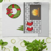 Zwarte & Tan Long Hair Dachshund - kerstruimte Theedoek (Gevouwen)