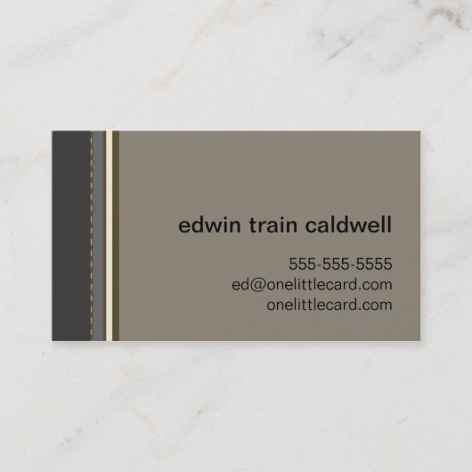 Zwarte & Tan Stripes-kaart Visitekaartje (Voorkant)