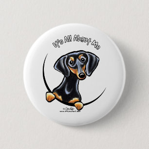 Zwarte Tan Tekkel Zijn allen over me Ronde Button 5,7 Cm