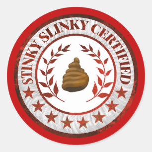 Zwarte Tank Stinky Slinky Gecertificeerde RV Stick Ronde Sticker