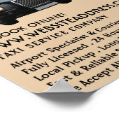 Zwarte taxi Adverteren Poster (Hoek)