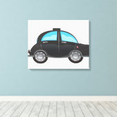 Zwarte Taxi Canvas Afdruk (Insitu (Houten vloer))