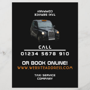 Zwarte Taxi met Prijslijst Flyer