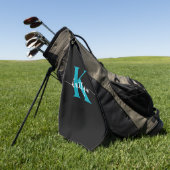 Zwarte Teal Monogram Golfhanddoek (Groen)