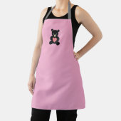 Zwarte teddybeer met hart schort (Insitu)