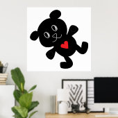 Zwarte teddybeerliefde poster (Thuiskantoor)