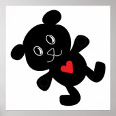 Zwarte teddybeerliefde poster (Voorkant)