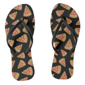 Zwarte Teenslippers Pizza Pattern (Voetbed)