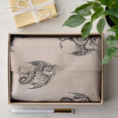 Zwarte tekeningen op Tan-decoupage Tissuepapier (Geschenk)