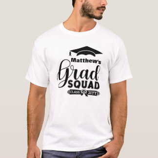 Zwarte tekst Aangepaste Mannen Witte Afstuderen vi T-shirt