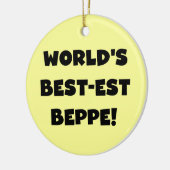 Zwarte Tekst Best-est Beppe T-shirts en geschenken Keramisch Ornament (Links)