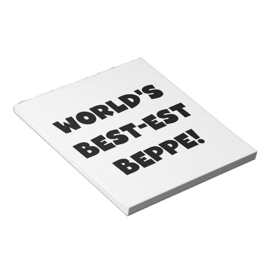 Zwarte Tekst Best-est Beppe T-shirts en geschenken Notitieblok (Schuin)