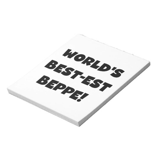 Zwarte Tekst Best-est Beppe T-shirts en geschenken Notitieblok (Gedraaid)