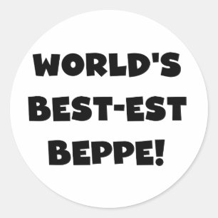 Zwarte Tekst Best-est Beppe T-shirts en geschenken Ronde Sticker