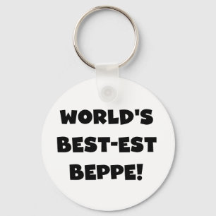 Zwarte Tekst Best-est Beppe T-shirts en geschenken Sleutelhanger