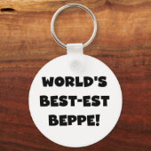 Zwarte Tekst Best-est Beppe T-shirts en geschenken Sleutelhanger (Voorkant)