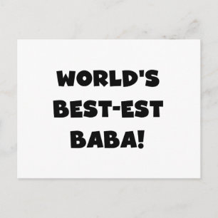Zwarte tekst Beste Baba T-shirts en cadeautjes Briefkaart