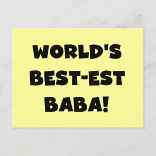 Zwarte tekst Beste Baba T-shirts en cadeautjes Briefkaart