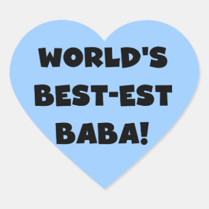 Zwarte tekst Beste Baba T-shirts en cadeautjes Hart Sticker