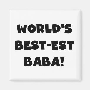 Zwarte tekst Beste Baba T-shirts en cadeautjes Magneet