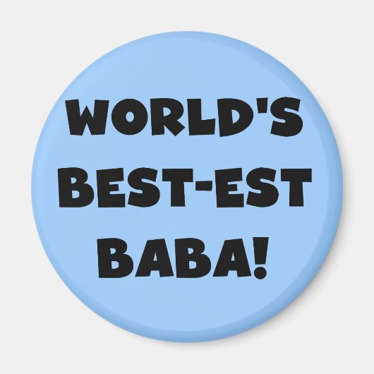 Zwarte tekst Beste Baba T-shirts en cadeautjes Magneet (Voorkant)