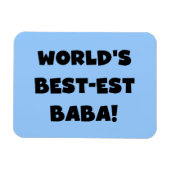 Zwarte tekst Beste Baba T-shirts en cadeautjes Magneet (Horizontaal)