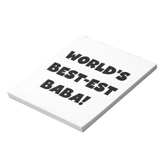 Zwarte tekst Beste Baba T-shirts en cadeautjes Notitieblok (Gedraaid)