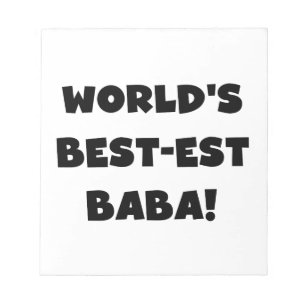 Zwarte tekst Beste Baba T-shirts en cadeautjes Notitieblok
