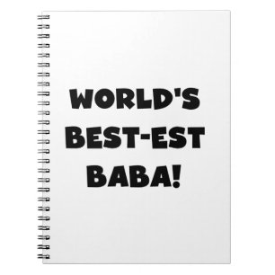 Zwarte tekst Beste Baba T-shirts en cadeautjes Notitieboek