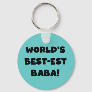 Zwarte tekst Beste Baba T-shirts en cadeautjes Sleutelhanger