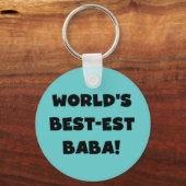Zwarte tekst Beste Baba T-shirts en cadeautjes Sleutelhanger (Voorkant)