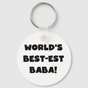 Zwarte tekst Beste Baba T-shirts en cadeautjes Sleutelhanger