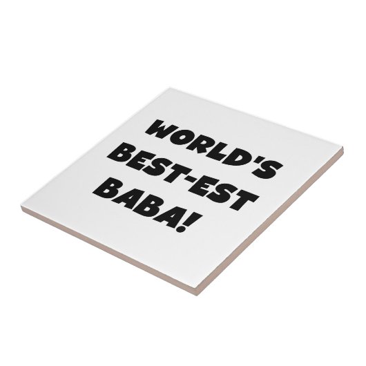 Zwarte tekst Beste Baba T-shirts en cadeautjes Tegeltje (Zijkant)