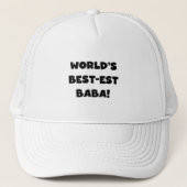 Zwarte tekst Beste Baba T-shirts en cadeautjes Trucker Pet (Voorkant)
