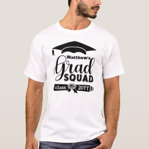 Zwarte tekst Gepersonaliseerd Mannen Witte afstude T-shirt